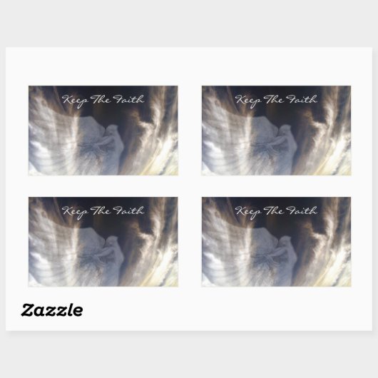 Behalt den Glauben_ Rechteckiger Aufkleber (Blatt)