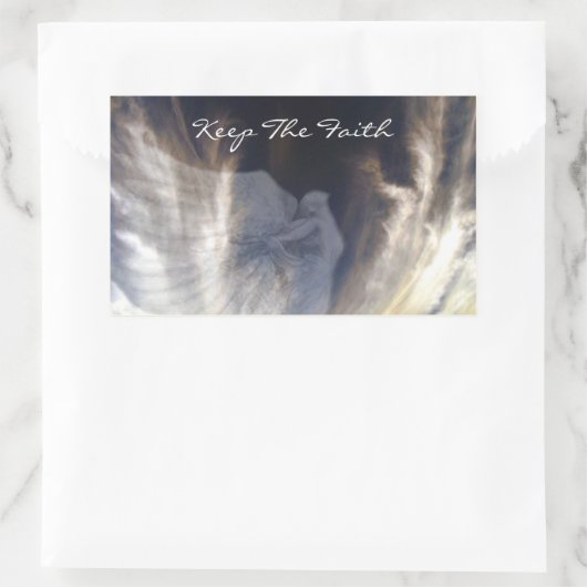 Behalt den Glauben_ Rechteckiger Aufkleber (Tasche)