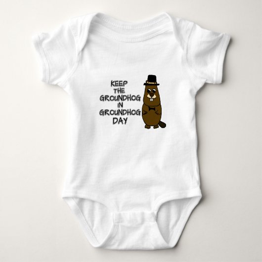 Behalt den Groundhog am Groundhog-Tag Baby Strampler (Vorderseite)
