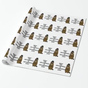 Behalt den Groundhog am Groundhog-Tag Geschenkpapier