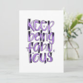 Behalt, der Fabulous Hand Letted Lila Dankeskarte (Stehend Vorderseite)