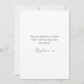 Behalt, der Fabulous Hand Letted Lila Dankeskarte (Rückseite)