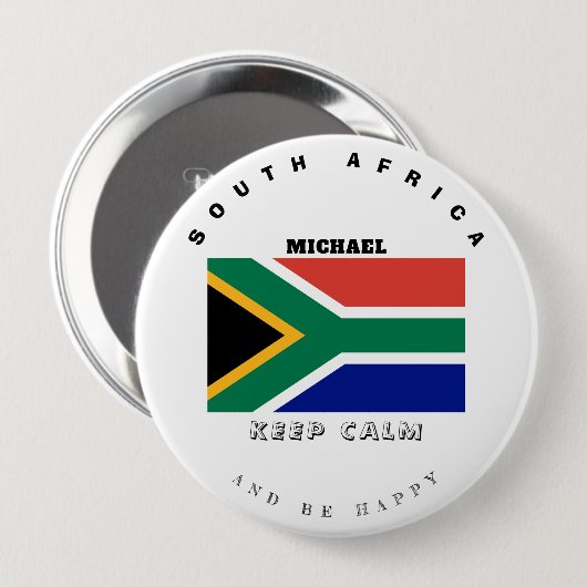 Behalt der Fahne Calm & Südafrika Button (Vorne & Hinten)