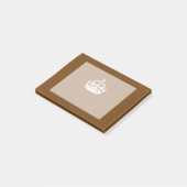 Behalt der Kronen auf Braun Post-it Klebezettel (angewinkelt)