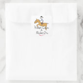 Behalt der Pferdereiten Quadratischer Aufkleber (Tasche)