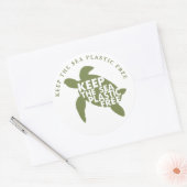 Behalt der Plastik-Meeresschildkröte Runder Aufkleber (Umschlag)