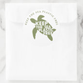 Behalt der Plastik-Meeresschildkröte Runder Aufkleber (Tasche)