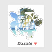 Behalt der Plastikfreien Meeresschildkröte Aufkleber (Blatt)