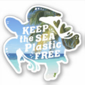 Behalt der Plastikfreien Meeresschildkröte Aufkleber (Vorderseite)