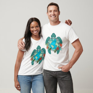 Behalt der Plastikfreien Schildkröte und der Erdbl T-Shirt