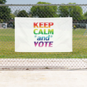 behalt der Ruhe und Abstimmung Regenbogentypografi Banner