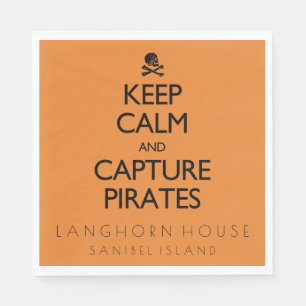 Behalt der Ruhe und Capture Pirates Personalisiert Serviette
