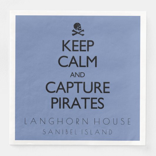 Behalt der Ruhe und Capture Pirates Personalisiert Serviette (Vorderseite)