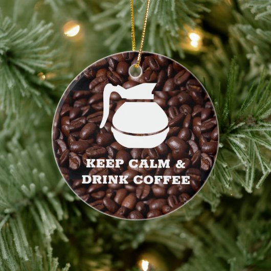 Behalt der Ruhe und des Trinkkaffees / Kaffeekanne Keramik Ornament (Baum)