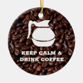 Behalt der Ruhe und des Trinkkaffees / Kaffeekanne Keramik Ornament (Vorne)