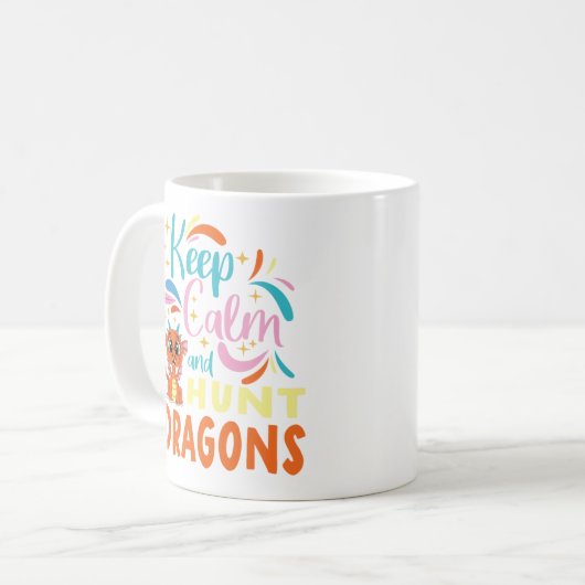 Behalt der Ruhe und Jagd auf Drachen Kaffeetasse (Vorderseite Links)