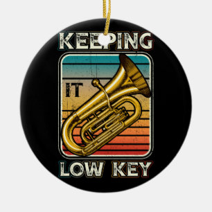 Behalt der Tuba Player Bass Cle mit Low-Key-Instru Keramik Ornament