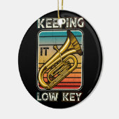 Behalt der Tuba Player Bass Cle mit Low-Key-Instru Keramik Ornament (Links)