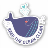 Behalt des Aufklebers "Ocean Clean Custom Shape" Aufkleber (Vorderseite)
