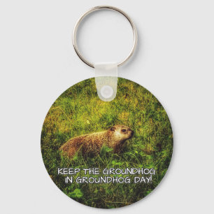 Behalt des Groundhog im Groundhog Day Schlüsselan Schlüsselanhänger