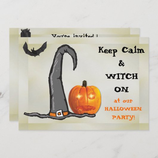 Behalt des Halloween-Party Calm Witch Einladung (Vorne/Hinten)