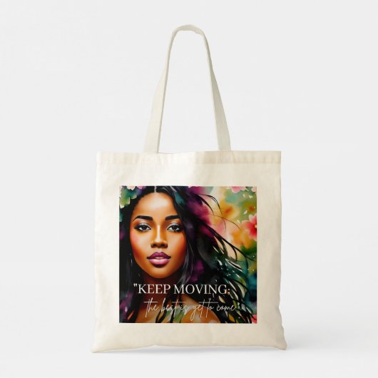 Behalt des Moving Melanin Frauenangebots Tragetasche (Rückseite)
