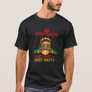 Behalt dich ruhig und esse ein Rindfleisch T-Shirt