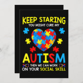 Behalt, dich zu stürzen, könnte meine Autismus hei Einladung (Vorne/Hinten)