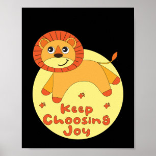 Behalt, die Freude Kawaii Löwe springen gelben Ora Poster