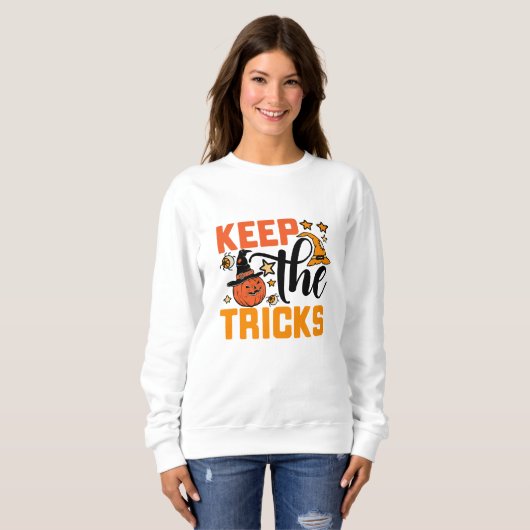 Behalt die Tricks Halloween Sweatshirt (Vorne ganz)