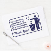 "Behalt dieser Einrichtung Clean" Wäscherei Blue S Rechteckiger Aufkleber (Umschlag)