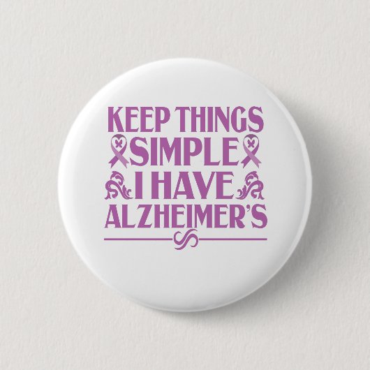 Behalt Dinge, die einfach ich habe Alzheimer Gesch Button (Vorderseite)