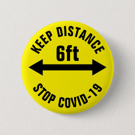 Behalt Distanz 1,80 m Hilfe stoppen Covid19 Corona Button