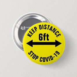 Behalt Distanz 1,80 m Hilfe stoppen Covid19 Corona Button