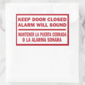 Behalt Door Closed Zeichen Englisch Spanisch Rechteckiger Aufkleber (Tasche)