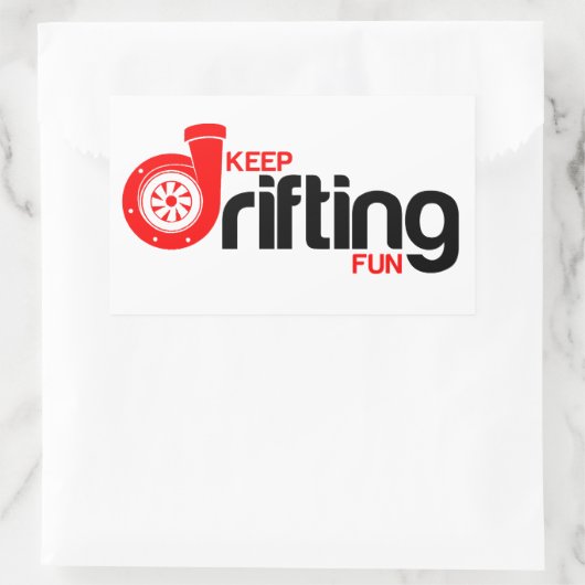Behalt Drifting Fun Rechteckiger Aufkleber (Tasche)
