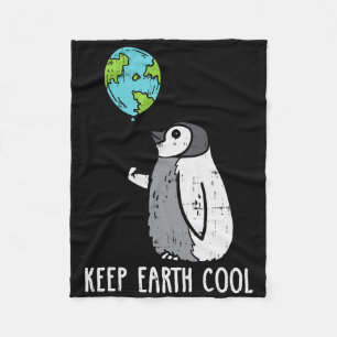 Behalt Earth Cool Pinguin Lloon Earth Day Animal L Fleecedecke