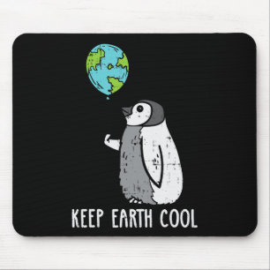 Behalt Earth Cool Pinguin Lloon Earth Day Animal L Mousepad