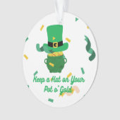 Behalt einen Hut auf den Gold-Pot auf einem Ornament (Vorderseite)