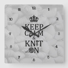 Behalt einen ruhigen Strick in der Dekoration des  Quadratische Wanduhr