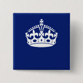 Behalt eines Calm Crown-Symbols auf Navy Blue Button (Vorderseite)