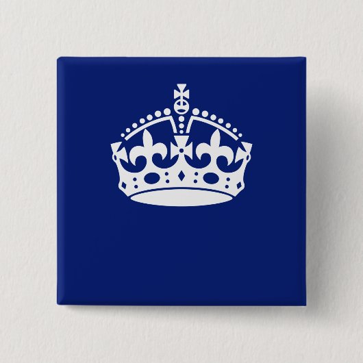Behalt eines Calm Crown-Symbols auf Navy Blue Button (Vorderseite)