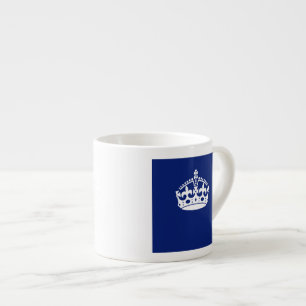Behalt eines Calm Crown-Symbols auf Navy Blue Espressotasse