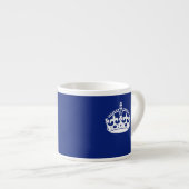 Behalt eines Calm Crown-Symbols auf Navy Blue Espressotasse (Vorderseite Rechts)