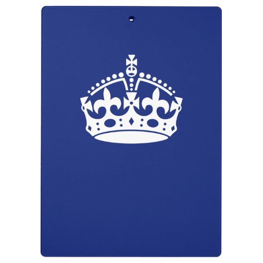 Behalt eines Calm Crown-Symbols auf Navy Blue Klemmbrett (Rückseite)
