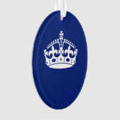 Behalt eines Calm Crown-Symbols auf Navy Blue Ornament (Vorderseite)