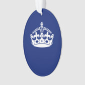 Behalt eines Calm Crown-Symbols auf Navy Blue Ornament (Vorderseite)