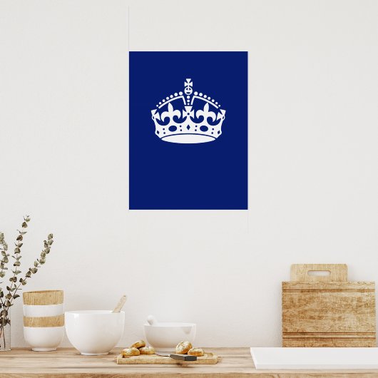 Behalt eines Calm Crown-Symbols auf Navy Blue Poster (Küche)