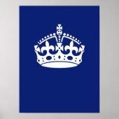 Behalt eines Calm Crown-Symbols auf Navy Blue Poster (Vorne)