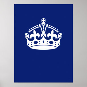 Behalt eines Calm Crown-Symbols auf Navy Blue Poster